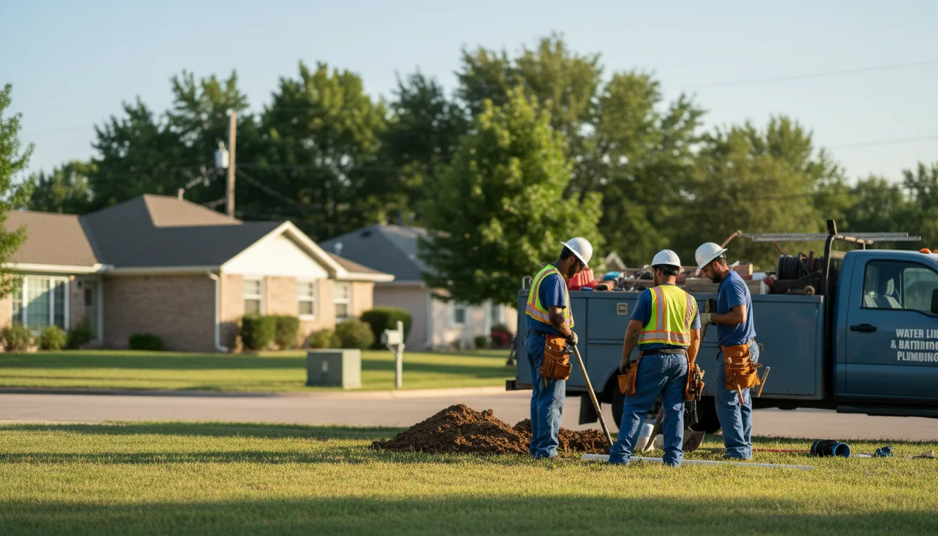 Residential water line and bathroom plumbing service in Trimble, OH